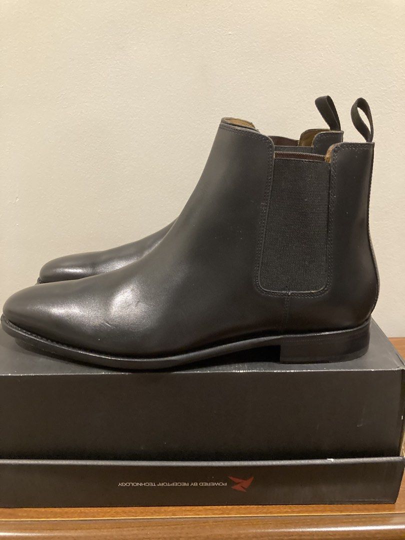 Authentic Leather Boots (Category: Boots) located in Makati City. Submitted by karamazob006 (Listing ID 1470866704, Image 2). Description: Loding Paris Classic black Chelsea boots with almond toe Size: US 8.5 / EU 41.5 Premium Goodyear welted leather Light wear on the bottom soles Replacement box provided 6k RFS: Closet clear-out Meet-ups or shipping available.