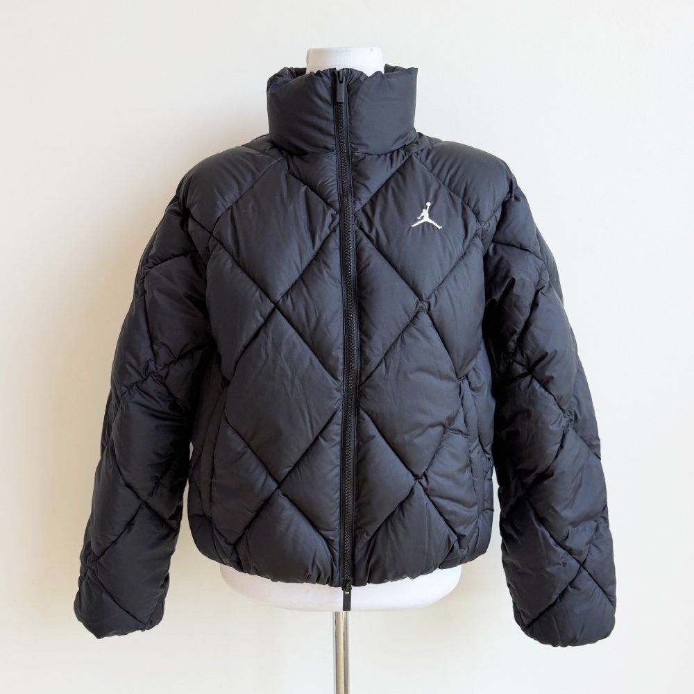 Authentic NIKE JORDAN Black Puffer Jacket Fits XS Small (Category: Coats, Jackets and Outerwear) located in Davao. Submitted by carinescloset (Listing ID 1470830925, Image 2). Description: NIKE Jordan Puffer Jacket • Size XS, with allowance for heavy layering • Fits up to Small, light layering only • Model reference: XS, 25” waist, 5’0” • Mannequin reference: 27 waist, 36 bust • Therma-FIT (thermal) and water-repellent • Brand new with tag • Orig