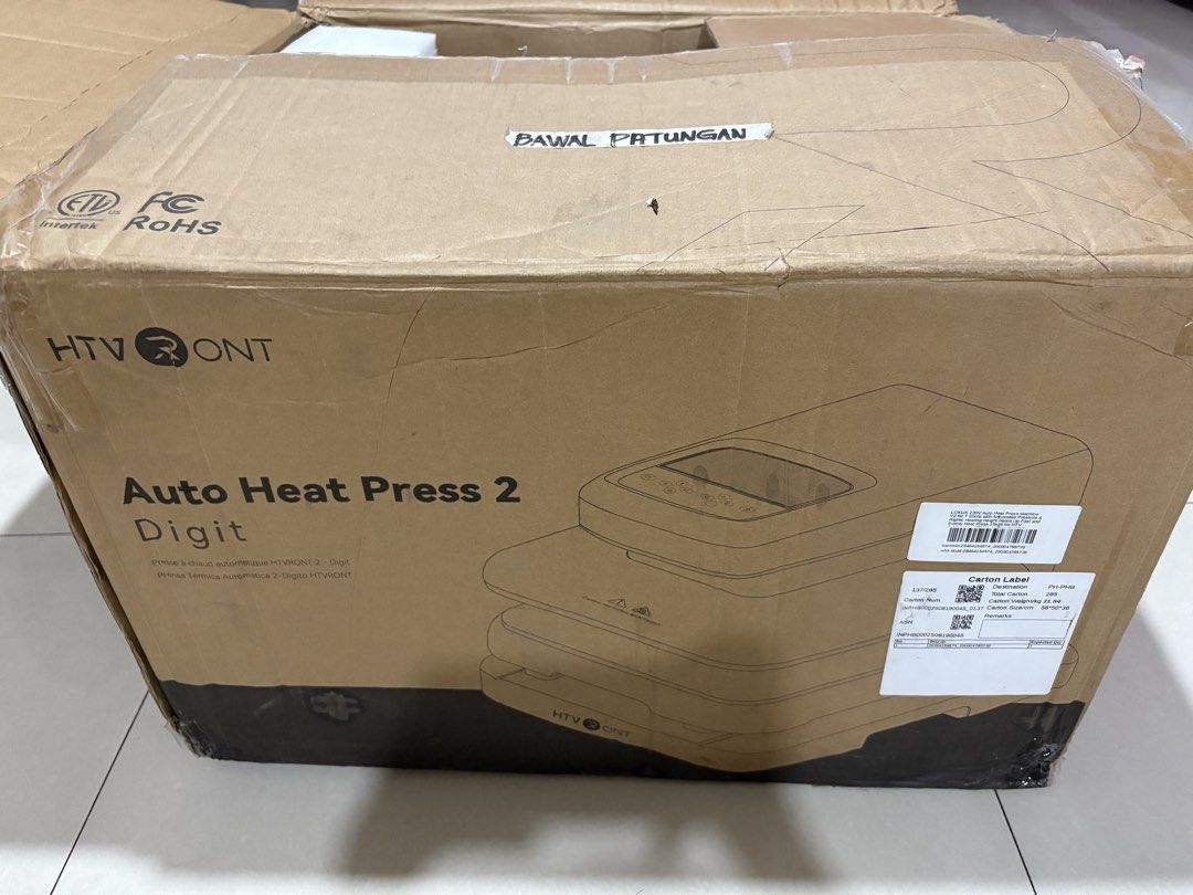 AUTO HEATPRESS MACHINE V2 HVRONT (Category: Stamps & Prints) located in Pasay City. Submitted by jimbethcer22999 (Listing ID 1470825634, Image 2). Description: ✨AVAILABLE ONHAND✨ AUTO HEAT PRESS MACHINE V2 BRANDNEW NO ISSUE FOR PICK UP/LALAMOVE ONLY UNLI LEGIT CHECK🔥 26k negotiable 💯 NO WARRANTY/NO ISSUE READY TO PICK UP/LALAMOVE LOC:BACOOR CAVITE PM PM PM PM PM!🫡🖤.