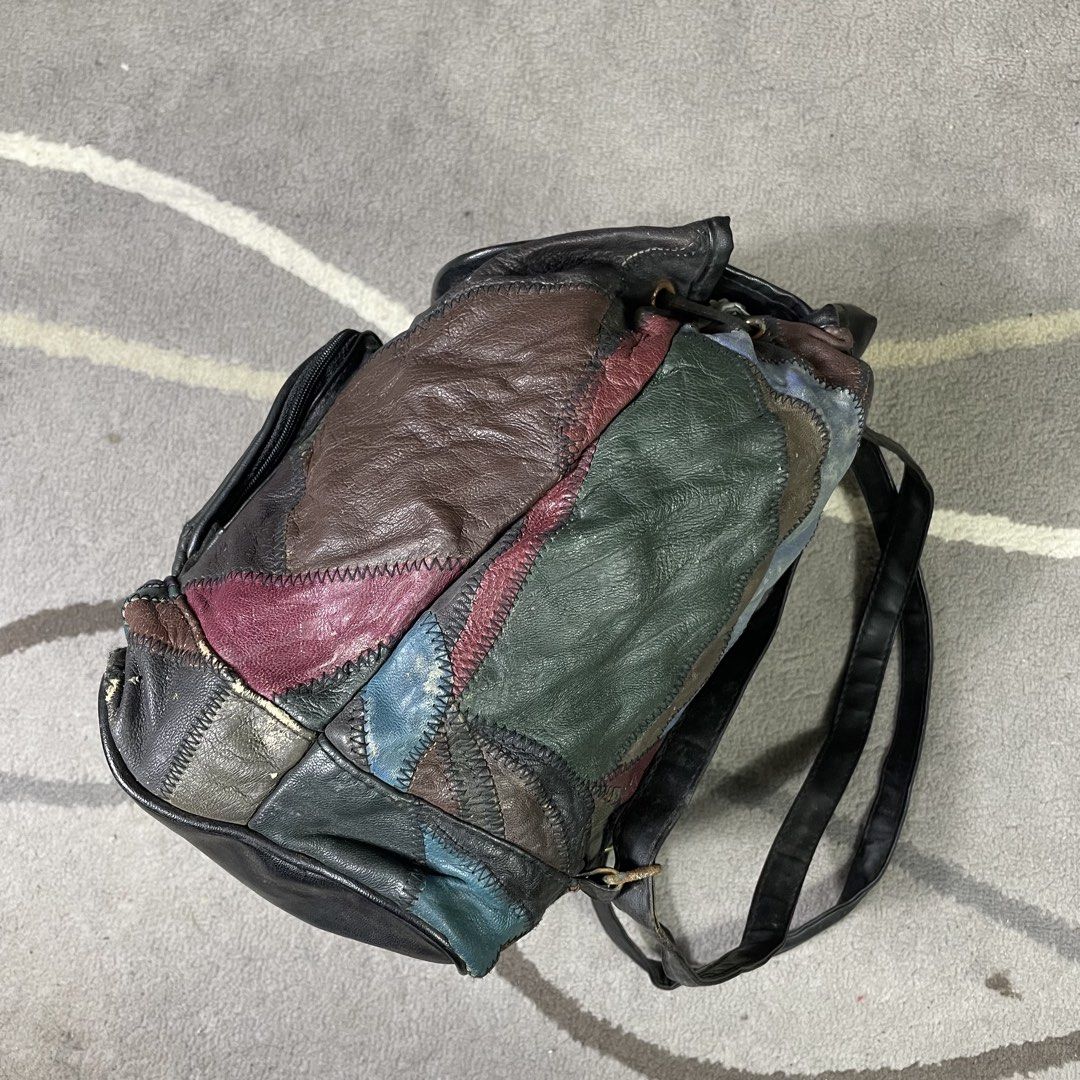 (B-375) LEATHER PATCHWORK BACKPACK (Category: Backpacks) located in Tanah Merah. Submitted by matpaisbundles (Listing ID 1470826486, Image 3). Description: FOLLOW ACCOUNT KE-2 CAROUSELL 🚫 jue.store 🚫 ❌POSTAGE SETIAP❌ AHAD➡️SELASA➡️KHAMIS.