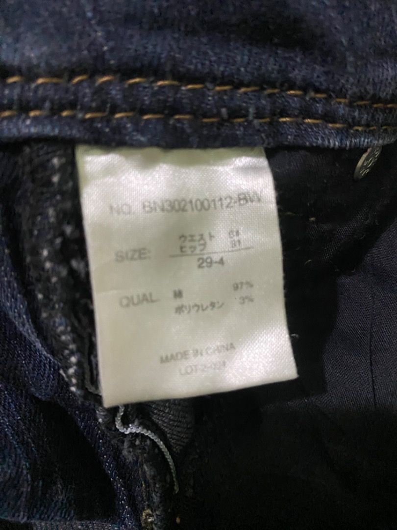 Back Number Dark Wash Denim Jeans Size 29 (Category: Jeans) located in Caloocan City. Submitted by happyrabbit-cb3c5a (Listing ID 1470826065, Image 3). Description: - Brand: Back Number - Style: Dark wash mid-rise denim jeans with trendy front contrast stitching - Size: Tagged 64-91 / 29-4 - Material: Cotton blend with slight stretch for comfort - Features: Standard button & zip fly, front and back pockets - Condition: Good, perfect for casual ev