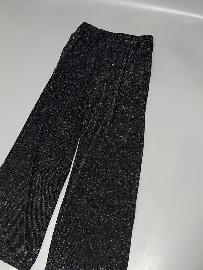 Balenciaga - Wide Leg - Silver Design (Category: Other Bottoms) located in Cavite. Submitted by asianluxe (Listing ID 1470897042, Image 2). Description: Balenciaga - Wide Leg - Silver Flat measurements! Length: 42 inches Waist: 26 inches but stretchable! Thigh: 12 inches Inseam: 27.5 inches Leg opening: 11 inches.