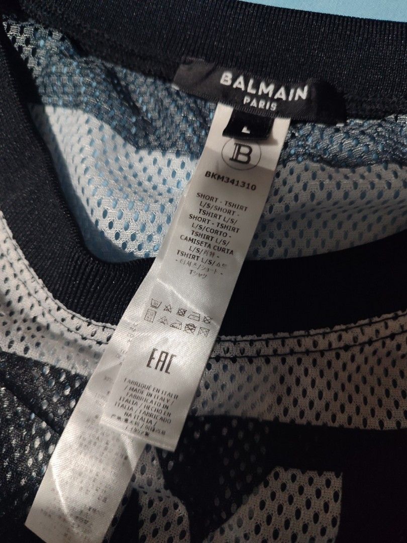 BALMAIN PARIS MESH CROP SHIRT (Category: Luxury Apparel) located in Pagadian. Submitted by miraculouspat (Listing ID 1470855239, Image 2). Description: L 16 W 21 AUTHENTIC NO ISSUE ASNEW CONDITION.