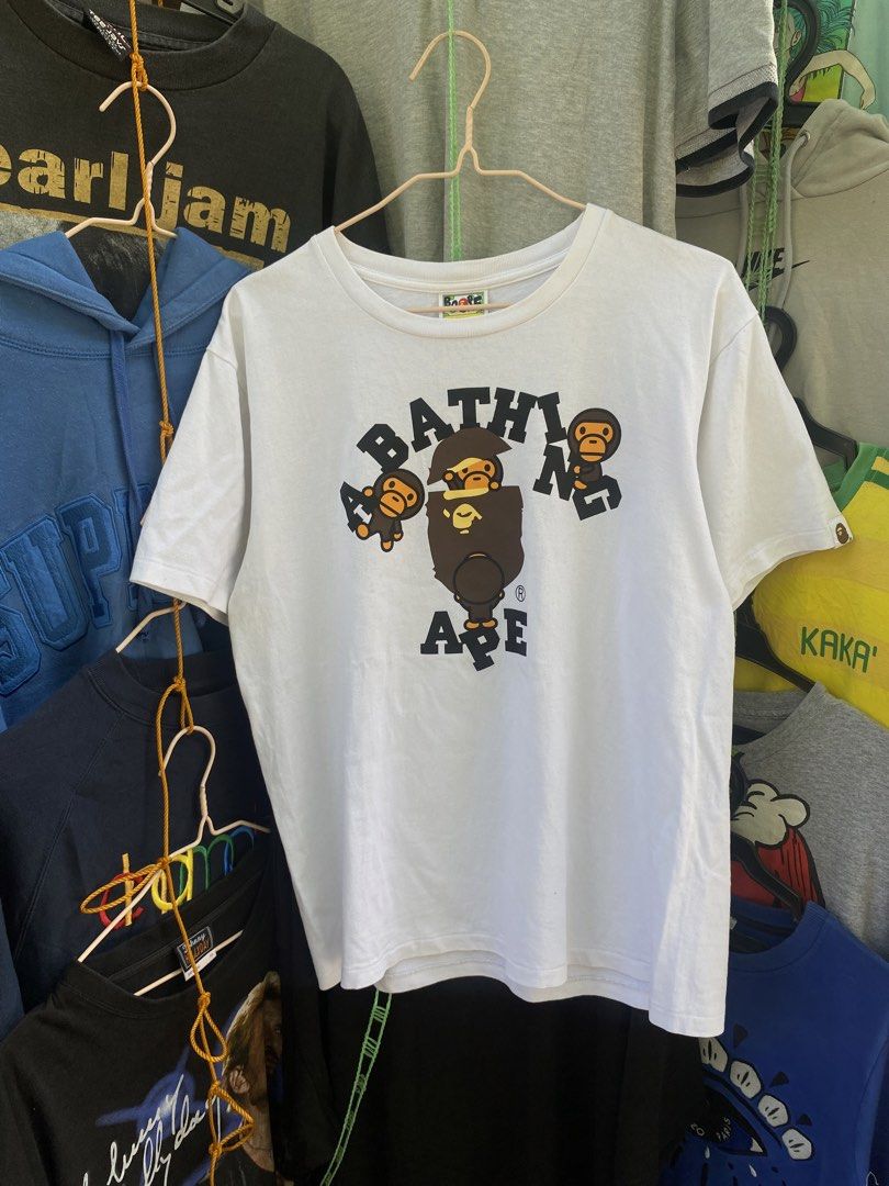 Bape college tee (Category: Tshirts & Polo Shirts ) located in Butuan. Submitted by angericohappy420 (Listing ID 1470772766, Image 1). Description: BAPE COLLEGE MILO TEE W21xL27 Cr 9.5/10 Authentic Excellent condition ( needwash only ).