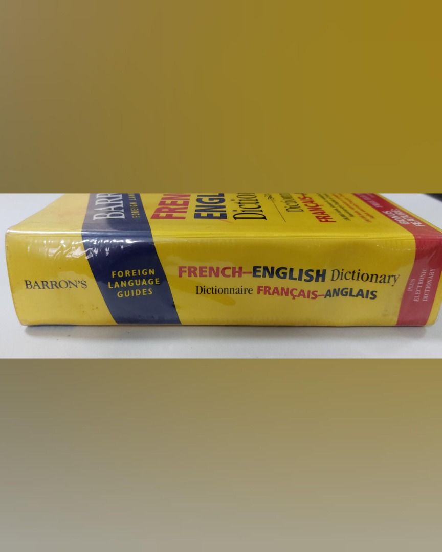 Barron's French-English Dictionary Foreign Language Guide (Category: Textbooks) located in Pasig City. Submitted by keithra (Listing ID 1470837681, Image 3). Description: - Title: Barron's French-English & Français-Anglais Dictionary - Condition: Brand new / Excellent (as applicable) - Content: 100,000 words, phrases, and examples with color headwords - Features: Pronunciation guides, cultural tips, maps, and a handy grammar guide - Format: Paper