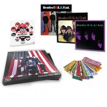 Beatles 1964 American tour box (Category: Vintage Collectibles) located in Manila. Submitted by jhenaloymerchandise (Listing ID 1470757673, Image 2). Description: Beatles American tour box = ₱10,000 This limited edition package contains replica facsimiles of the 1964, 1965 and 1966 Beatles US Tour books; a set of nine replica Seltaeb Beatle buttons as well as 25 ticket replicas from their First American Tour in 1964, all housed in a beautiful col