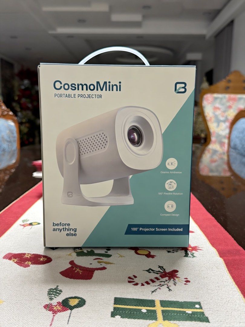 Before Anything Else Cosmo Mini Portable Projector (Category: Projectors) located in Magalang. Submitted by mdg23 (Listing ID 1470849612, Image 1). Description: Cosmo Mini Portable Projector: - BRAND NEW - Compact design with 180-degree flexible rotation - Smart screen mirroring and universal connectivity - 6 galaxy projection modes & 7 ambient light color effects Inclusions: 1-meter HDMI cable 100-inch projector screen carrying bag .