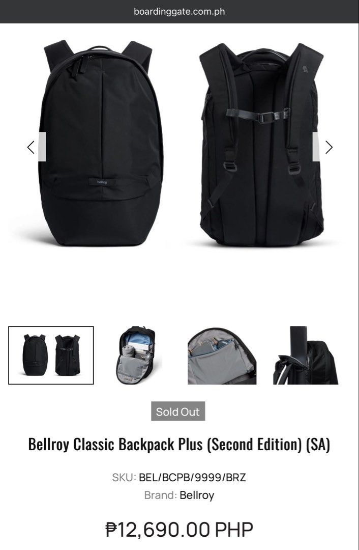BELLROY Classic Backpack (Category: Backpacks) located in Bauang. Submitted by thriftypockets92 (Listing ID 1470928102, Image 3). Description: .