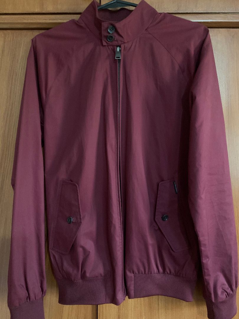 Ben Sherman High Collar Harrington Jacket (Category: Coats, Jackets and Outerwear) located in Paranaque City. Submitted by bulldogdad (Listing ID 1470762265, Image 3). Description: - Color: Burgundy - 2-button high collar - Zip-up front - Checkerboard patterned lining.