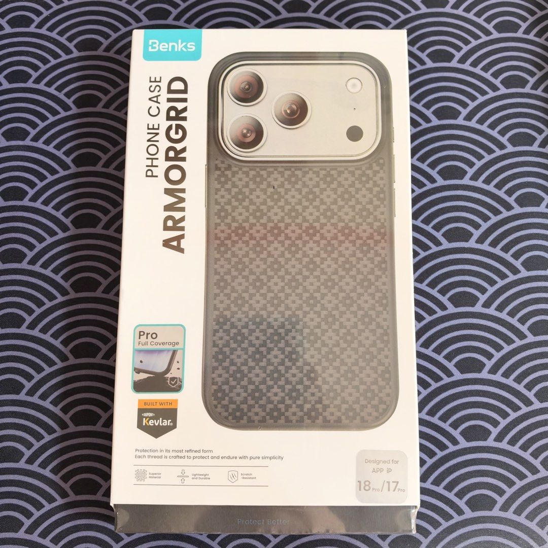 Benks ArmorGrid Pro Case for IPhone 18 / 17 Pro (Category: Cases & Sleeves) located in Plaridel. Submitted by geegerr (Listing ID 1470805894, Image 1). Description: Price is slightly negotiable. MOP: GCash / Bank Transfer Via Lalamove Shipping Only Location: Plaridel, Bulacan - Brand: Benks - Model: ArmorGrid Pro Case for iPhone 18 / 17 Pro - Color: Black - Material: Built with DuPont Kevlar fiber for superior strength and durability - Features: 