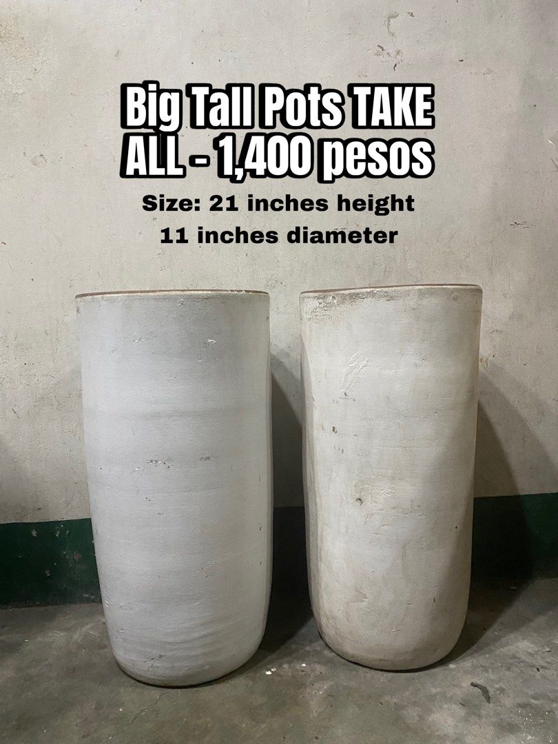 Big Tall White Pots TAKE ALL (Category: Pots & Planters) located in Manila. Submitted by dealrack (Listing ID 1470887903, Image 1). Description: .