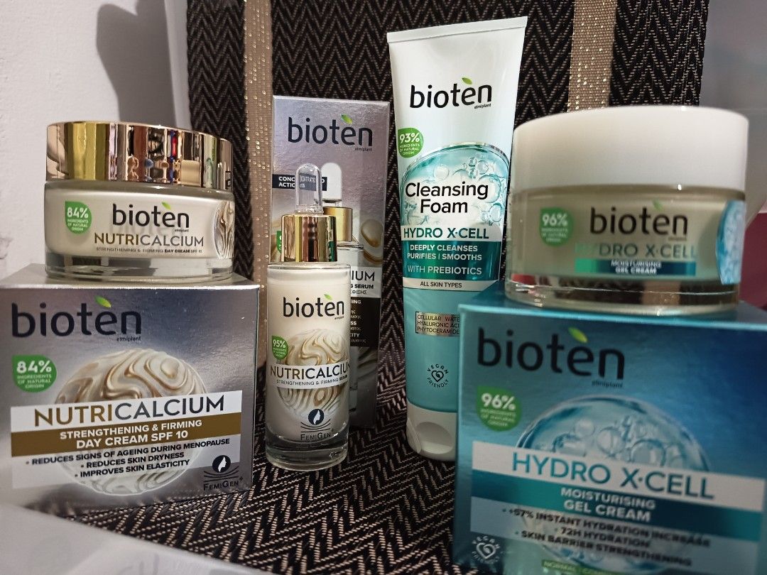 Bioten Skincare Bundle Nutricalcium Hydro X-Cell (Category: Face Care) located in Rizal. Submitted by ecalian (Listing ID 1470877922, Image 1). Description: - Brand new, unused Bioten skincare products with unopened original boxes - Nutricalcium Day Cream & Strengthening/Firming Serum for mature or dry skin - Hydro X-Cell Cleansing Foam & Moisturising Gel Cream for deep hydration - Formulated with skin-loving natural ingredients and prebiotics - 