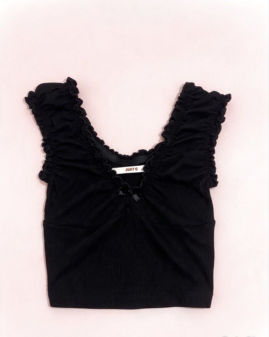 Black Cute Just G Croptop (Category: Sleeveless) located in Manila. Submitted by pretty_ribbit (Listing ID 1470905235, Image 1). Description: RFS: decluttering (No when worn. Not really my type of style).