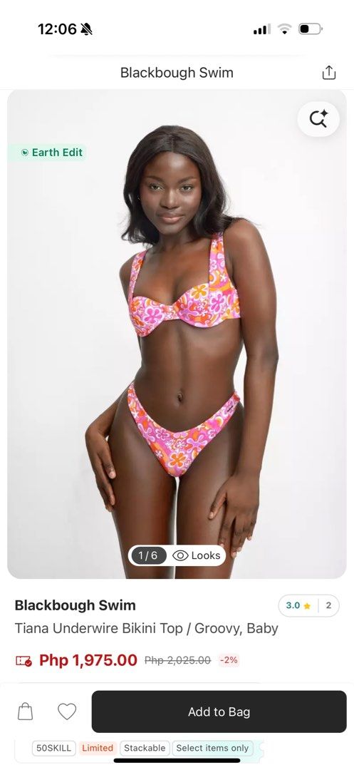 Blackbough Bikini Set (Category: Bikinis & Swimsuits) located in Manila. Submitted by mira_03 (Listing ID 1470773506, Image 1). Description: Unused and authentic (Xs) Top (can fit small) ( S ) Bottom No more LP pls.