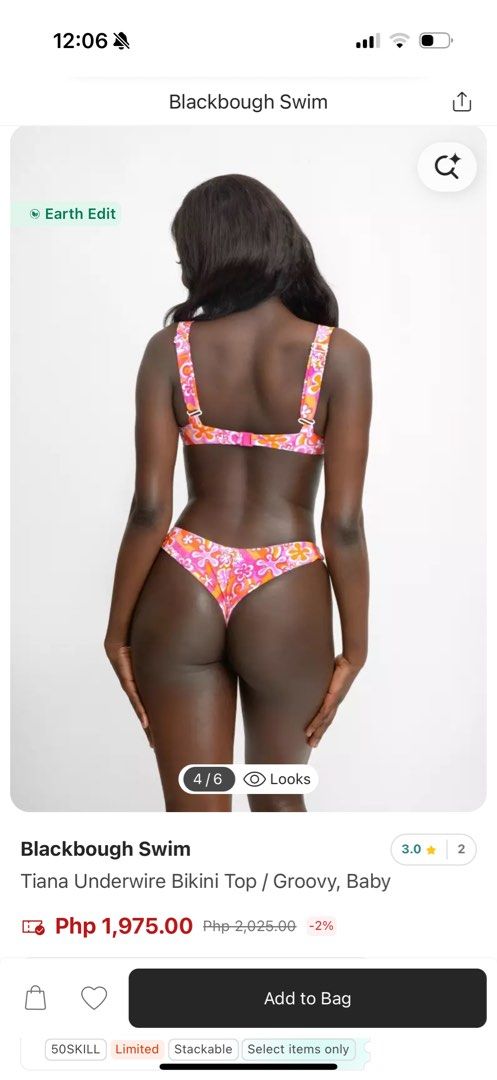 Blackbough Bikini Set (Category: Bikinis & Swimsuits) located in Manila. Submitted by mira_03 (Listing ID 1470773506, Image 2). Description: Unused and authentic (Xs) Top (can fit small) ( S ) Bottom No more LP pls.