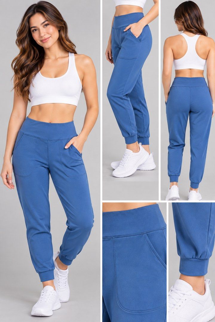 Blue Athleisure Joggers with Deep Pockets (Category: Activewear) located in Bacoor. Submitted by goodfinds02 (Listing ID 1470866420, Image 2). Description: - Color: Vibrant blue - Pockets: Deep front pockets for convenience - Waistband: Wide and elastic to stay secure during any activity - Fit: Snug cuffed ankles and soft stretch fabric for easy movement - Perfect for: Workouts, gym sessions, or casual lounging.