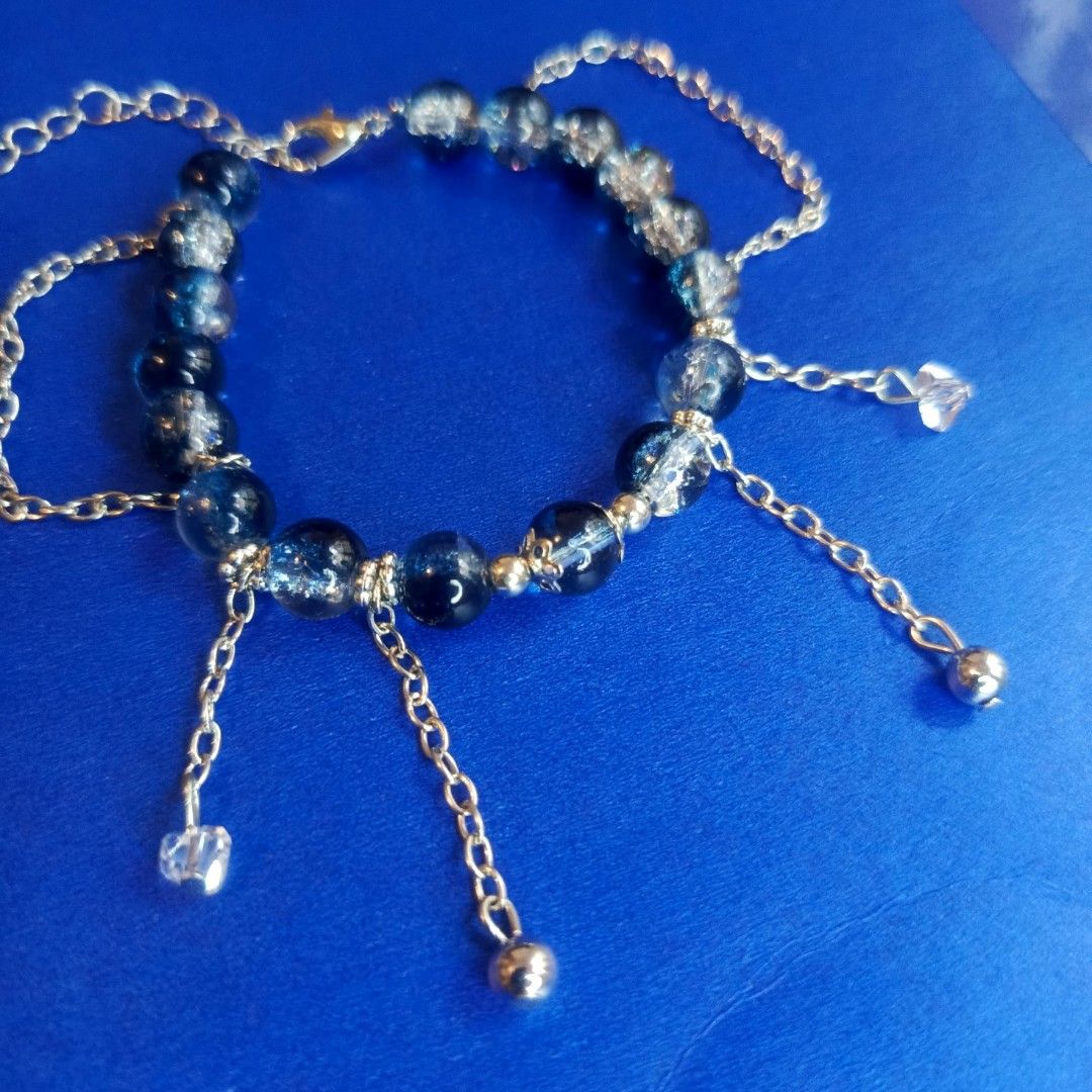 Blue Beaded with chain Bracelet (Category: Bracelets) located in Rizal. Submitted by moon_shop_offers (Listing ID 1470840868, Image 2). Description: 💙✨ ELEGANT BLUE BEADED CHAIN BRACELET ✨💙 Looking for a unique and stylish bracelet? This one's perfect for you! 😍💎 Add a touch of elegance sa iyong everyday OOTD with this beautiful Blue Beaded Bracelet! 💎 PRODUCT FEATURES: 💙 Elegant blue beaded design ✨ Shiny metallic chain accents 💎 Decorati