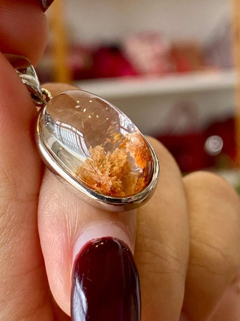 BNEW PHANTOM QUARTZ SILVER PENDANT (Category: Body Jewelry) located in Baguio. Submitted by asna_taku (Listing ID 1470818359, Image 2). Description: 🤎✨ BNEW PHANTOM QUARTZ SILVER PENDANT ✨💎 A breathtaking piece of nature’s artistry! 🍂 Featuring a beautiful, transparent oval-shaped Phantom Quartz with mesmerizing earthy golden-brown inclusions that resemble a miniature landscape captured inside the crystal. 🌿 Elegantly set in polished silver, 