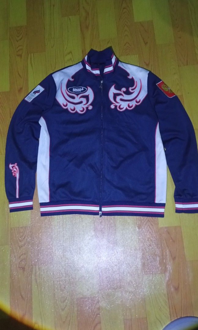 Bosco Russia Olympics Track Jacket (Category: Luxury Apparel) located in Manila. Submitted by mojonarchives (Listing ID 1470747047, Image 1). Description: Bosco Russia Olympics Track Jacket Size:XL Dimes:W24xL28 Sleeves:27 inches Condition Excellent Colorate 9.5/10 Delivery Every Saturday 🙏 MOP Gcash 📬 MOD Jnt Express 🚀.