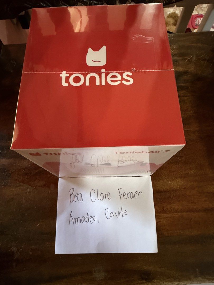 Brand New Toniebox 2 Cloud Pink (Category: Portable Music Players) located in Makati City. Submitted by shopping.acct18_ (Listing ID 1470761284, Image 2). Description: - Item: Pink Toniebox 2 Audio Player by Tonies - Condition: Brand new, factory-sealed in original red and white retail box (Never opened, perfect for gifting) - Age Recommendation: 1 year old and up - Design: Soft fabric covering with adorable cat ear accents and easy top controls 
