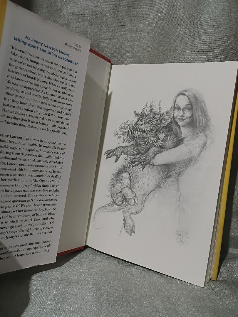 Broken (In the bedt possible way (Category: Announcements) located in Manila. Submitted by krishna_ayanami (Listing ID 1470852154, Image 2). Description: - Title: Broken (In the best possible way) - Author: Jenny Lawson (#1 NYT Bestselling Author) - Format: Hardcover book with striking yellow illustrated dust jacket - Condition: Preloved, well-maintained with clean pages - Content: Witty, deeply relatable, and humorous essays on mental health and