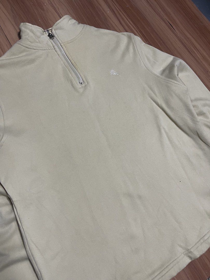 Burberry Embroidered Quarter Zip Jacket (Category: Luxury Apparel) located in Bulacan. Submitted by sanjisthrift (Listing ID 1470745072, Image 2). Description: Size Small Width 19.5 Length 24 Very Good Condition 9/10 Need wash.