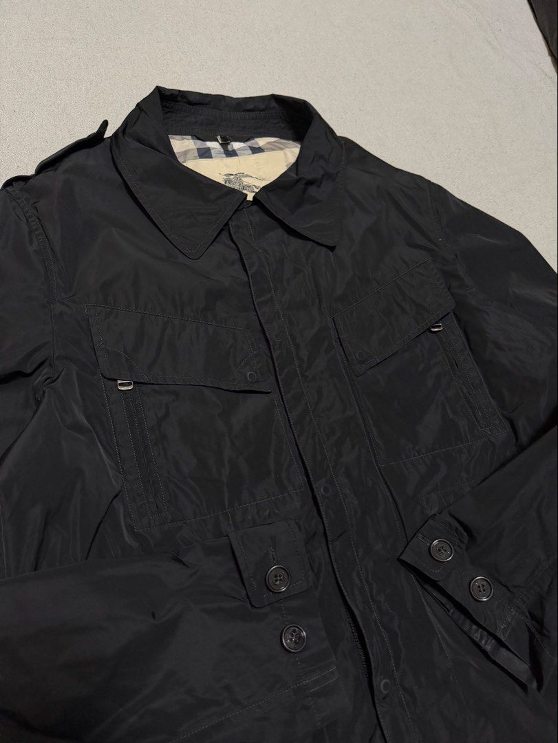 Burberry Military Utility Jacket (Category: Luxury Apparel) located in Bulacan. Submitted by sanjisthrift (Listing ID 1470744508, Image 2). Description: Size Large to XL Width 22.5 Length 28.5 Excellent Condition 9/10.