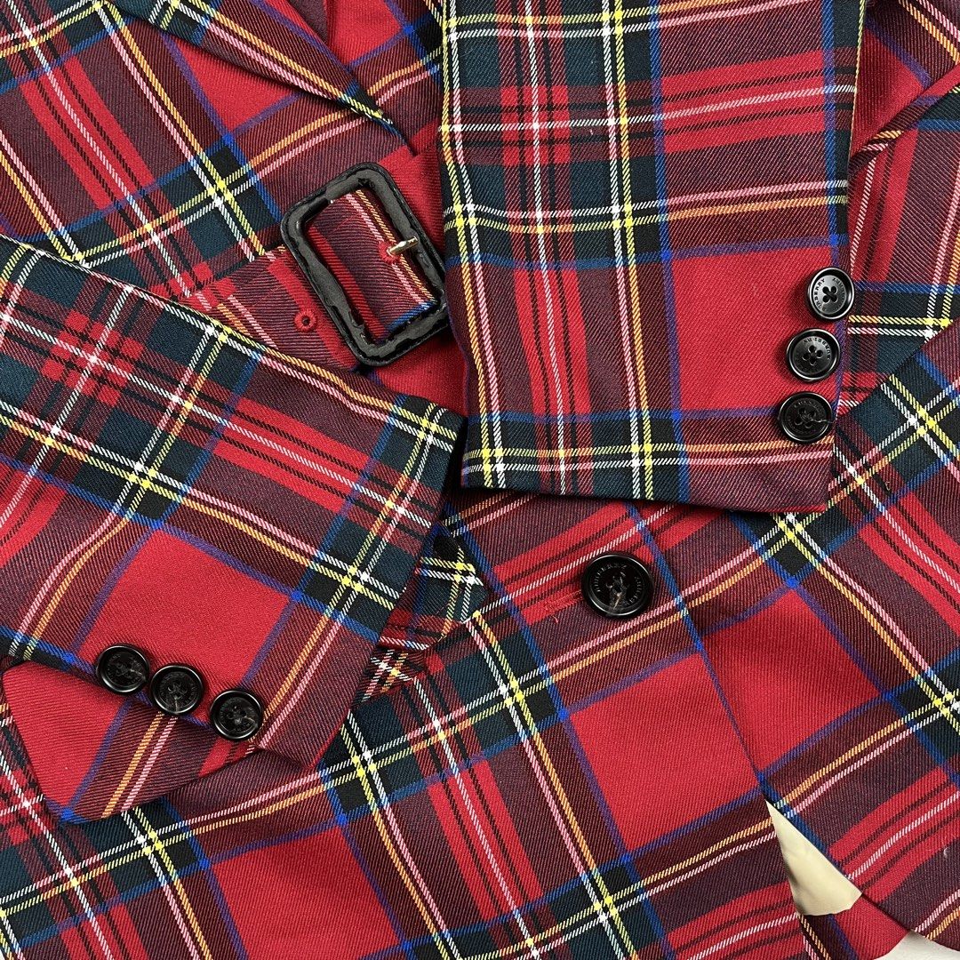 Burberry Plaid belted Blazer Jacket (Category: Luxury Apparel) located in Quezon City. Submitted by forgarments (Listing ID 1470830193, Image 3). Description: Burberry Plaid belted Blazer Jacket Excellent Condition - The belt hardware synthetic coating is peeling off Size: 40 Shoulder: 15.5 Inches Chest width: 19 Inches Waist: 17.5 Inches Sleeve: 21.5 Inches Length: 29 Inches Hem: 21 Inches - Belted Blazer Jacket - 2 hand flap closure pocket - Fu