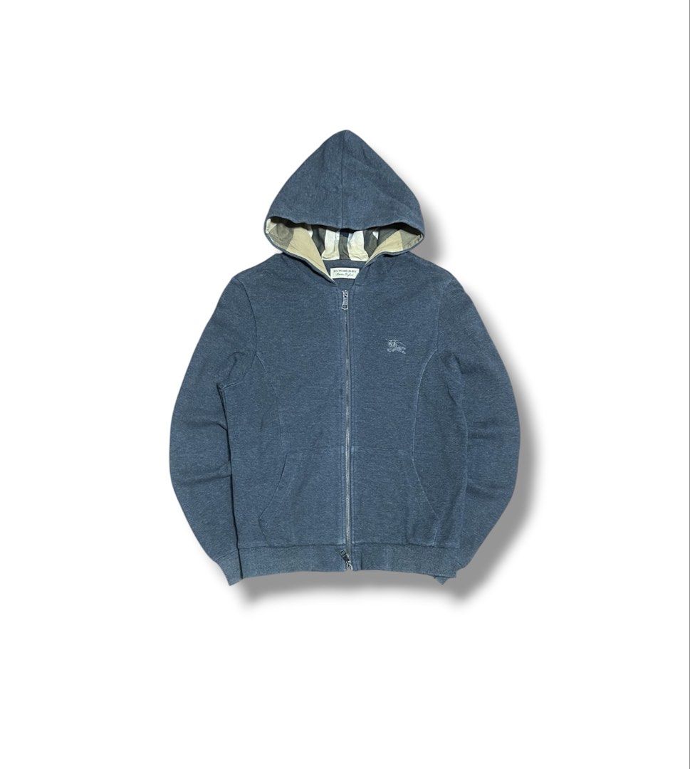 Burberry Zip Up Hood Jacket (Category: Luxury Apparel) located in Bulacan. Submitted by sanjisthrift (Listing ID 1470806425, Image 1). Description: Size Small Width 19 Length 24.5 Very Good Condition 9/10 Minor stains.