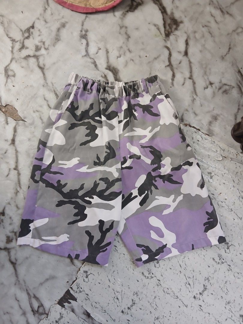 Camouflage Purple Jorts (Category: Shorts) located in Cavite. Submitted by steve_finds (Listing ID 1470754337, Image 1). Description: W: Garterize/Stretchable L: 23 No Issue.