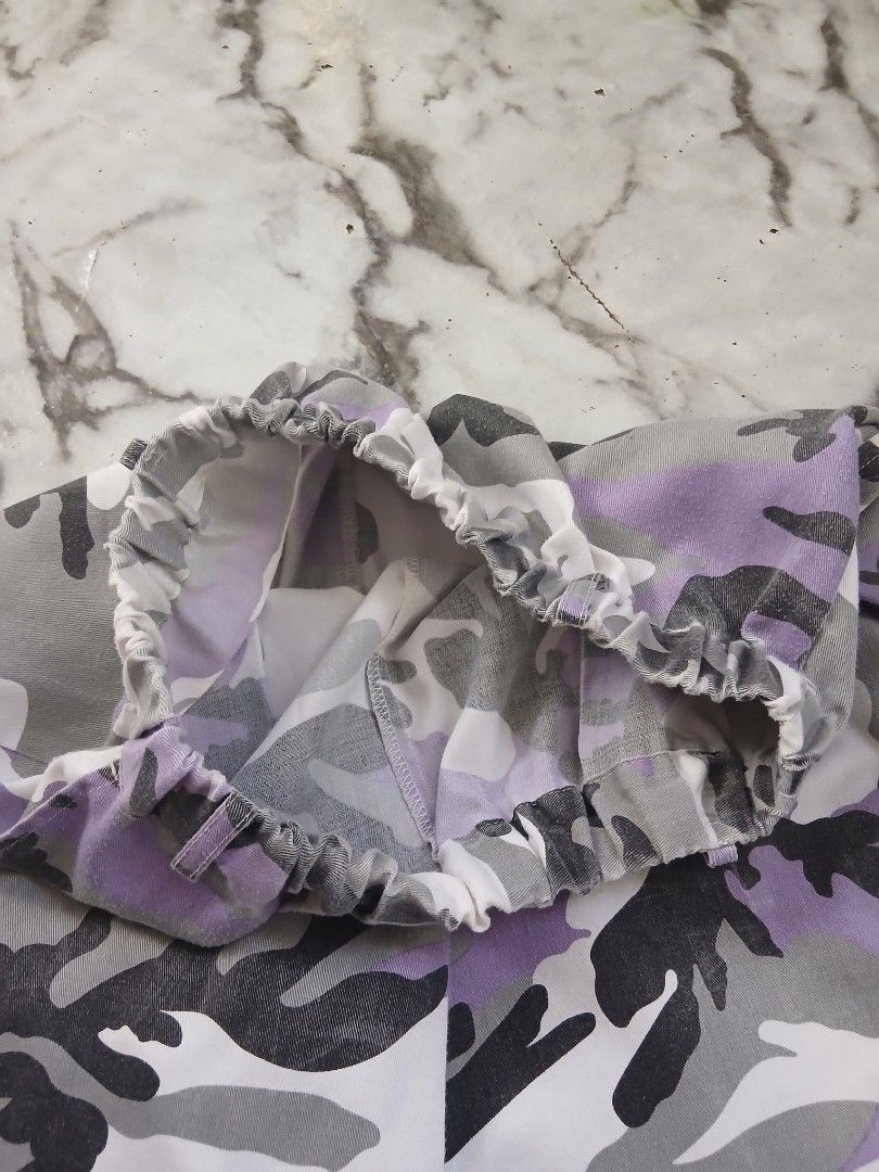 Camouflage Purple Jorts (Category: Shorts) located in Cavite. Submitted by steve_finds (Listing ID 1470754337, Image 2). Description: W: Garterize/Stretchable L: 23 No Issue.