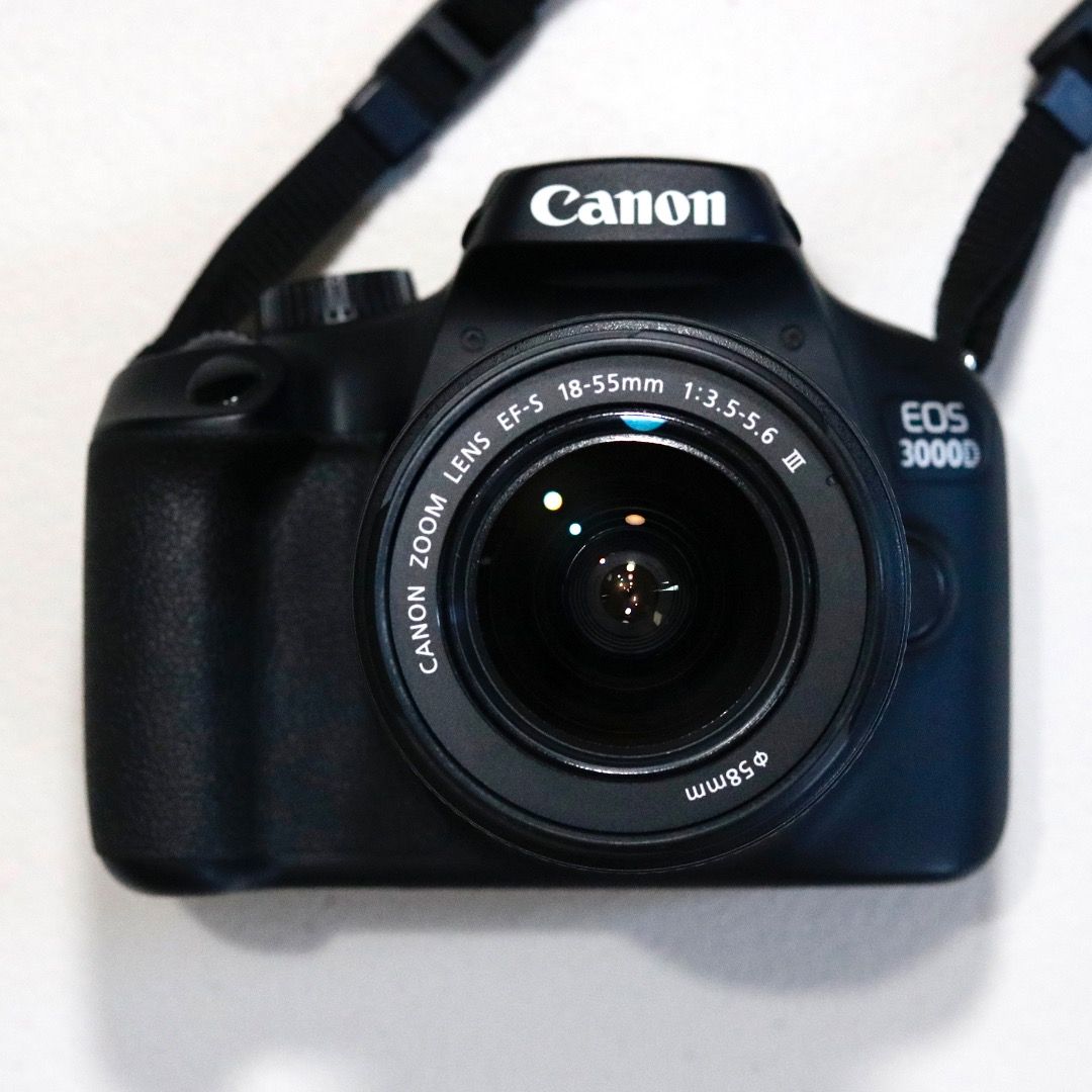 Canon EOS 3000D FOR SALE (Category: Cameras) located in Caloocan City. Submitted by zchy_13 (Listing ID 1470902770, Image 1). Description: FOR SALE: Canon EOS 3000D DSLR Camera Price: P12,500 (Negotiable) INCLUSIONS: • Canon EOS 3000D camera body • Canon EF-S 18-55mm kit lens • Battery and charger • Original Canon camera bag • 16GB SanDisk SD card • Original strap and lens caps • Original box CONDITION: • Very good condition with normal signs of 