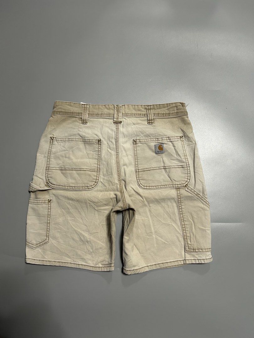 Carhartt carpenter jorts (authentic) (Category: Shorts) located in Trece Martires City. Submitted by flip_flips (Listing ID 1470895342, Image 1). Description: Carhartt carpenter jorts (authentic) -Dimes: 30 waist 18 length 12 tigh 10 leg open -good condition -9/10 color rate -issue: good fade.