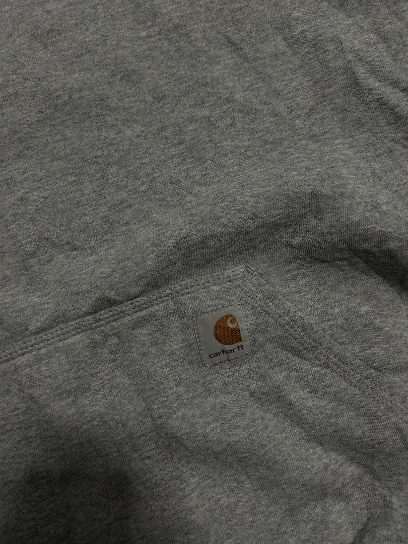 Carhartt heather gray sweatshirt (authentic) (Category: Hoodies) located in Trece Martires City. Submitted by flip_flips (Listing ID 1470895492, Image 2). Description: Carhartt heather gray sweatshirt (authentic) -Dimes: 24 width 26 length -Excellent condition -9.5/10 color rate -issue: none.