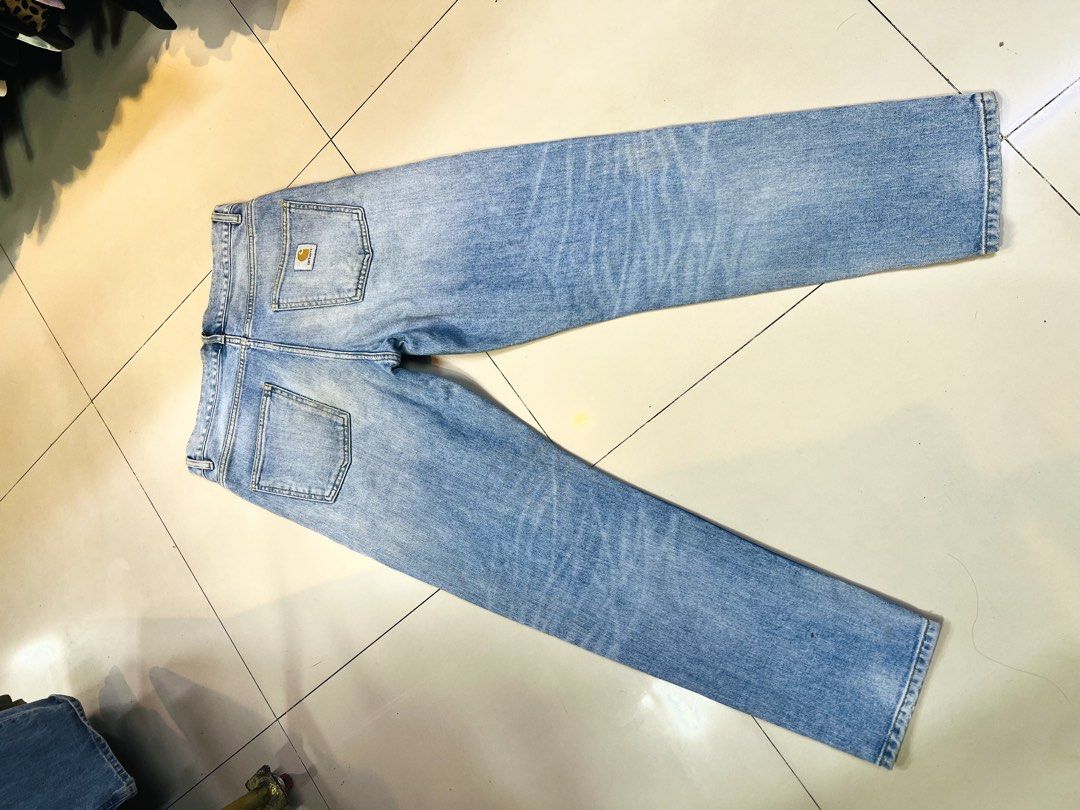 Carhartt Light Blue Denim Jeans (Category: Jeans) located in Manila. Submitted by irenekaren57943 (Listing ID 1470794634, Image 3). Description: 𒊹︎Carhartt WIP Newel Pant Blue Denim Jeans ➤ 33-34 𝐖𝐚𝐢𝐬𝐭| 41 𝐋𝐞𝐧𝐠𝐭𝐡 (𝟑𝟎 𝐨𝐧 𝐓𝐚𝐠) ➤ 𝟗.𝟓 | 𝐄𝐱𝐜𝐞𝐥𝐥𝐞𝐧𝐭 ➤ 𝐍𝐞𝐞𝐝 𝐖𝐚𝐬𝐡‼️ .