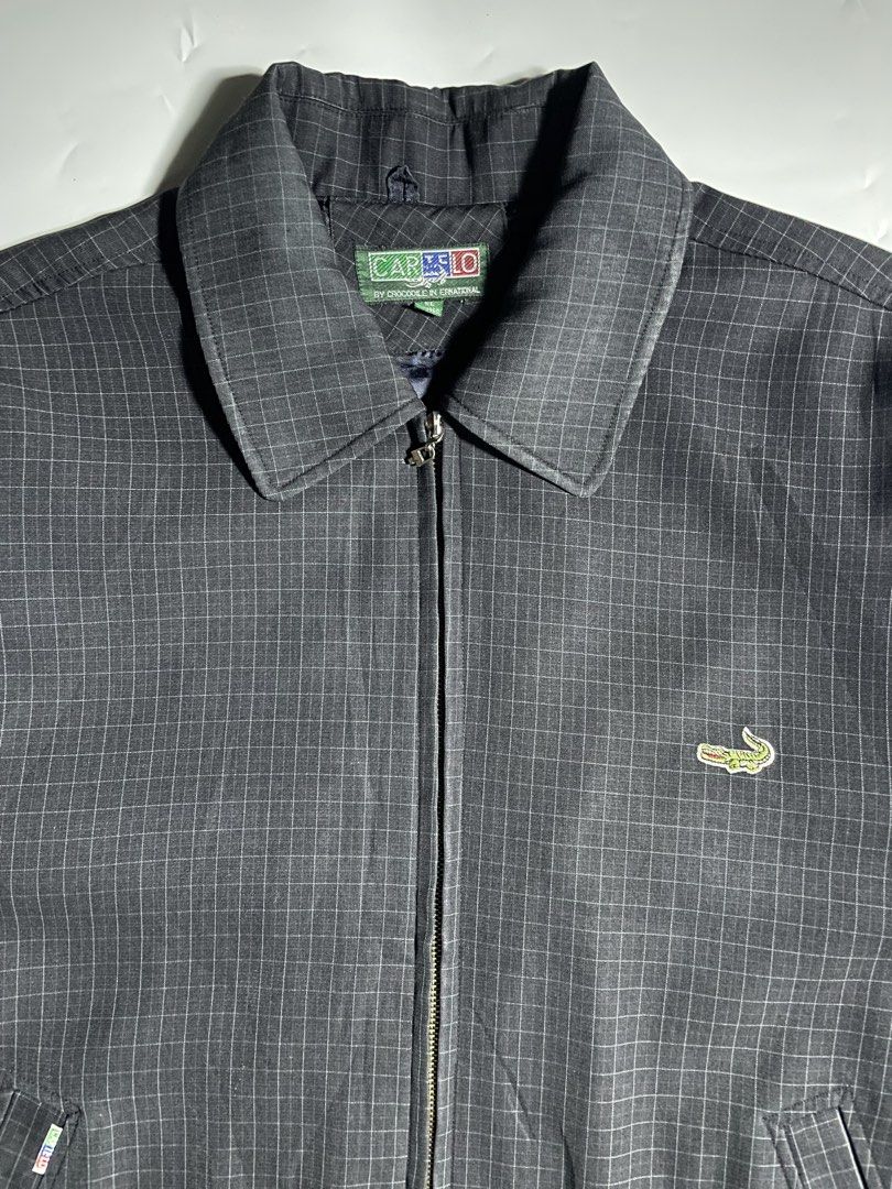 Cartelo Checkered Harrington jacket (Category: Coats, Jackets and Outerwear) located in Bais. Submitted by christian.complexthrift08 (Listing ID 1470760635, Image 2). Description: Cartelo Checkered Harrington jacket (Perfect for daily use) Color: black Size: XL on tag Width: 24.5 inches Length: 26.5 inches Condition: 9.5 / 10 Issue: cigarette burn sa lower part and missing puller Price: 599 free shipping Via JNT express.