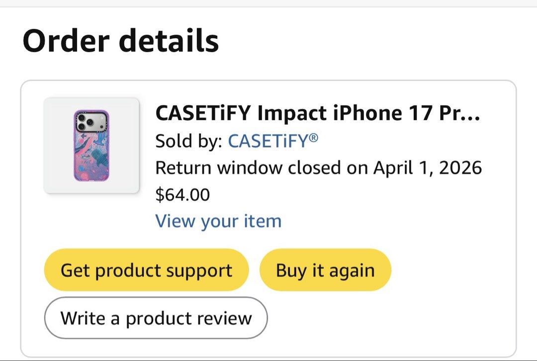 CASETiFY for iPhone 17 Pro Case - Impact Compatible with MagSafe (Category: Cases & Sleeves) located in Valencia. Submitted by pawprint22 (Listing ID 1470752381, Image 3). Description: CASETiFY for iPhone 17 Pro Case - Impact Compatible with MagSafe 8.2 ft. 4x Military Grade Drop Protection | Under the Sea by Grace Andersson | Glitter Purple bought from amazon will pass as brand new .