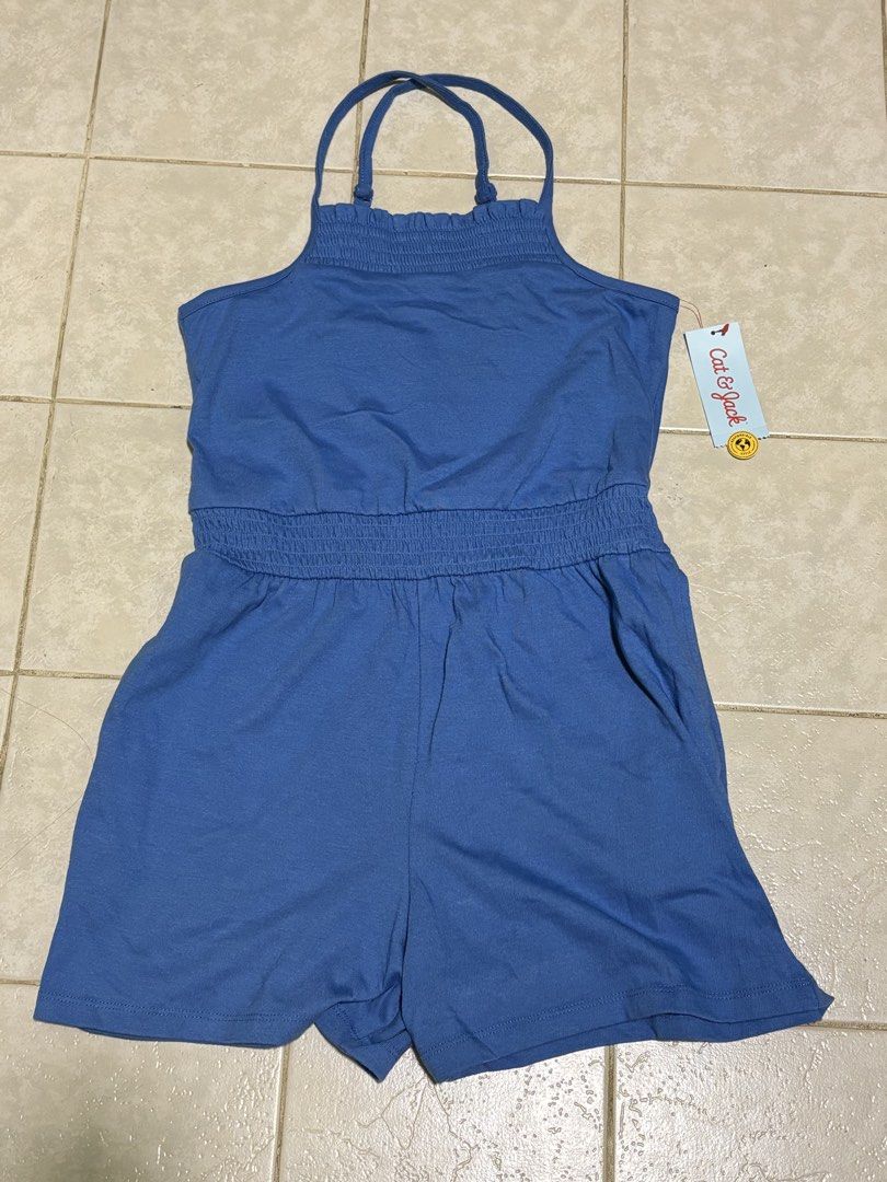 Cat & Jack Blue Smocked Cotton Romper With Side Pockets (Category: Rompers) located in Cagayan de Oro. Submitted by cristine.s (Listing ID 1470881653, Image 2). Description: Brand new with tags Size Small on adults | Size XL on kids Stretchable waistline with 2 side pockets like mango uniqlo zara h&m love bonito pomelo urban revivo editors market plains & prints kamiseta f21 forever21 ever new forever new.