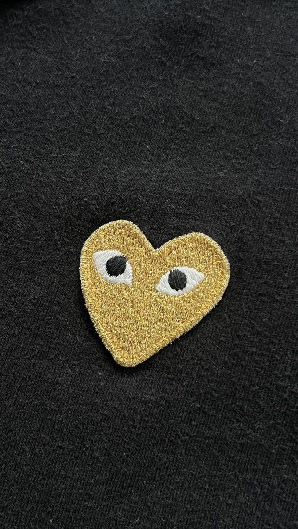 CDG Play Gold Heart Authentic (Category: Shirts) located in Manila. Submitted by reclaim.13 (Listing ID 1470822136, Image 2). Description: CDG PLAY GOLD HEART - Excellent Condition - 16 width , 22 length - 9.8/10 colorate - no issue.