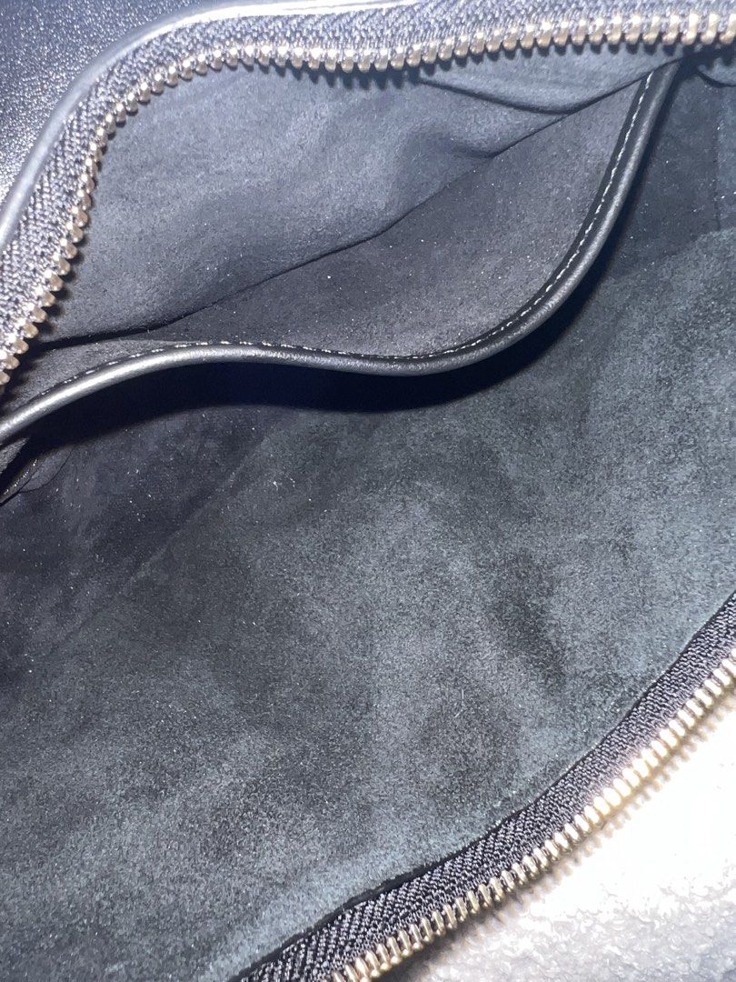 Celine Black Triomphe Ava Shoulder Bag with Dustbag (Category: Shoulder Bags) located in Abulug. Submitted by jamiecammie (Listing ID 1470820604, Image 2). Description: - Authentic Celine Ava shoulder bag - Crafted from smooth black leather with gold-tone Triomphe hardware - Secure zip top closure with engraved Celine pull - Luxurious black suede lining with an interior slip pocket - Made in Italy - Comes with original black dustbag - Perfect cla
