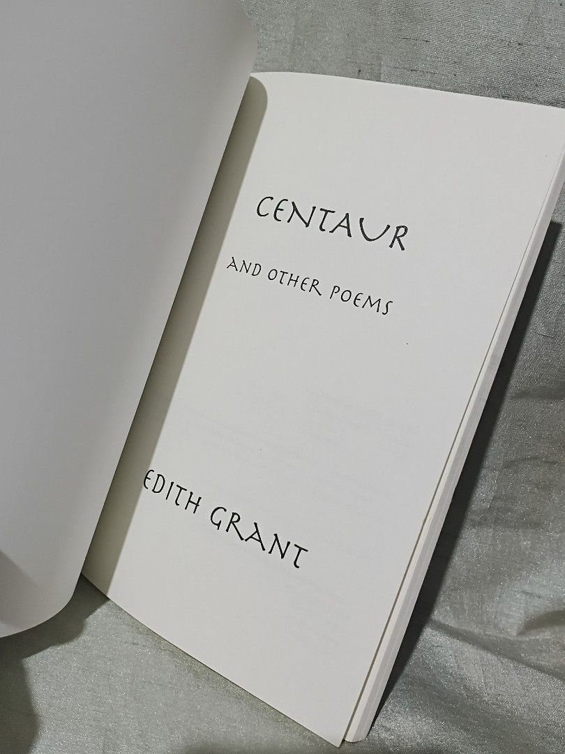 Centaur and Other Poems by Edith Grant (Category: Storybooks) located in Manila. Submitted by krishna_ayanami (Listing ID 1470854793, Image 2). Description: - Title/Author: Poetry collection by Edith Grant - Format: Paperback with a striking orange and black ancient Greek-style cover - Contents: Includes sections like Animals and Elements, Sonnets, and Lovers and Others - Condition: Clean pages inside with a clear, easy-to-read text layout - Perf
