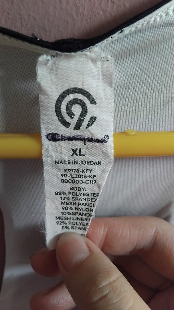 CHAMPION BLACK & WHITE RACERBACK TANK TOP (Category: Bikinis & Swimsuits) located in Iloilo. Submitted by ayinscloset (Listing ID 1470795061, Image 2). Description: 🖤 CHAMPION BLACK & WHITE RACERBACK TANK TOP Price: ₱350 (Negotiable) - Brand: Champion - Size: XL - Color: Black & White - Condition: Pre-loved - Material: 88% Polyester, 12% Spandex ✨ Original Champion activewear ✨ Sporty racerback design ✨ Stretchable and lightweight fabric ✨ Black