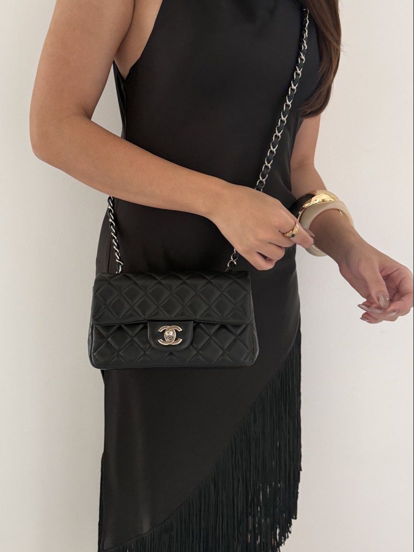 Chanel Mini Rectangular Flap in Black Lambskin with Silver Hardware (Series 21) (Category: Luxury Bags & Wallets) located in Quezon City. Submitted by lian_closet (Listing ID 1470757331, Image 2). Description: Chanel Mini Rectangular Flap in Black Lambskin with Silver Hardware (Series 21) Best Price: ₱184,000.