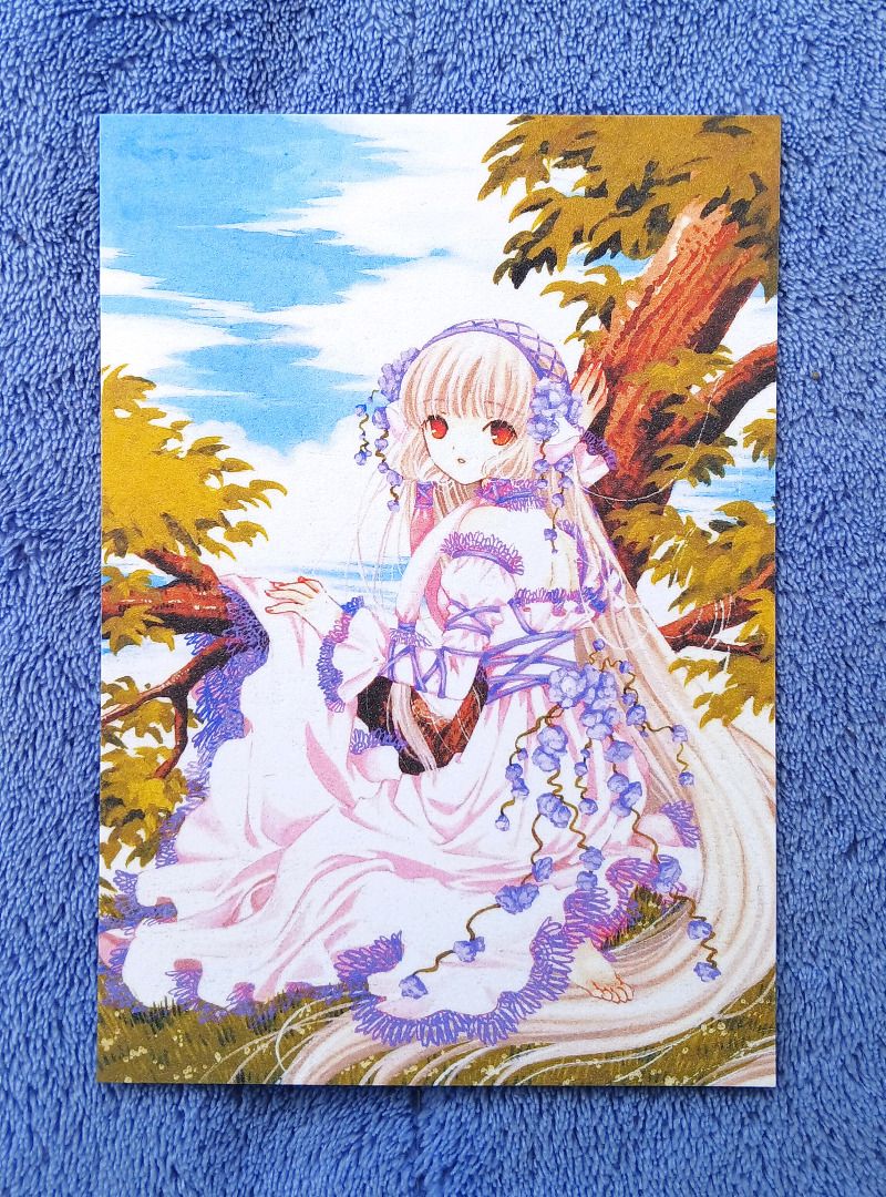 Chobits Chi Clamp Anime Manga A6 Post Card Batch 1 (Category: Art & Prints) located in Iloilo. Submitted by jrmagallanes78 (Listing ID 1470878369, Image 2). Description: PhP 30 per post card. 300Php minimum total for processing sale. Buyer can combine choices with other items in other listings to hit this threshold. Laminated postcards featuring Chi from the Chobits anime/manga series. Illustration by the group Clamp. Postcards are near A6 in siz