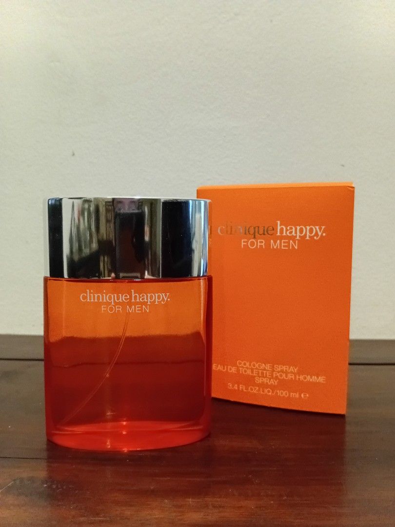 Clinique Happy For Men Cologne Spray 100ml (Category: Fragrance & Deodorants) located in Marikina City. Submitted by nico.outlet (Listing ID 1470753377, Image 2). Description: - Brand: Clinique Happy For Men - Size: 100ml cologne spray - Condition: Brand new, unopened, 100% full volume - Packaging: Comes with original box - Scent Profile: Bright, fresh citrus.