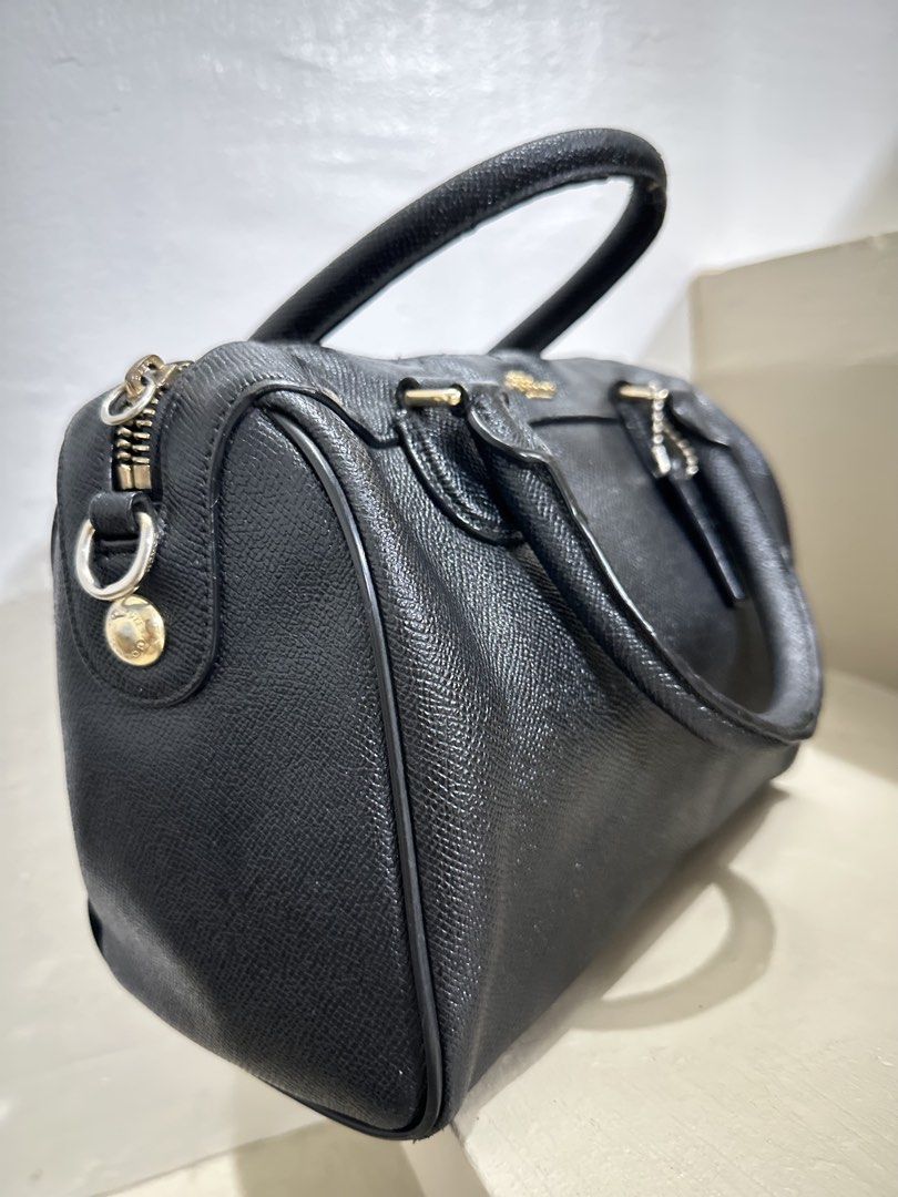 Coach Black Leather Satchel Handbag (Category: Luxury Bags & Wallets) located in General Trias. Submitted by anjmp (Listing ID 1470867029, Image 2). Description: - minor rub - replaced sling - og.