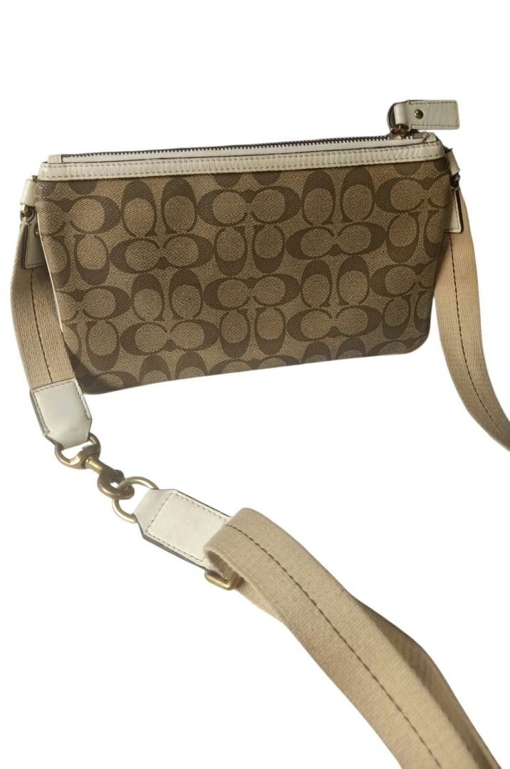 ⚜️Coach Heritage Demi Shoulder Bag (Category: Luxury Bags & Wallets) located in Manila. Submitted by 74_tiger (Listing ID 1470909938, Image 3). Description: Item: Coach Heritage Demi Shoulder Bag Condition: Like New Material: Mixed 💯% Authentic Rare Finds Vintage Piece Unique Style Hard To Find These Days White Leather Trim Detachable Sturdy Strap Brass Gold Hardwares Clean Inner Linings Sign of Usage Very Presentable Last Photo For The Flaws Ca