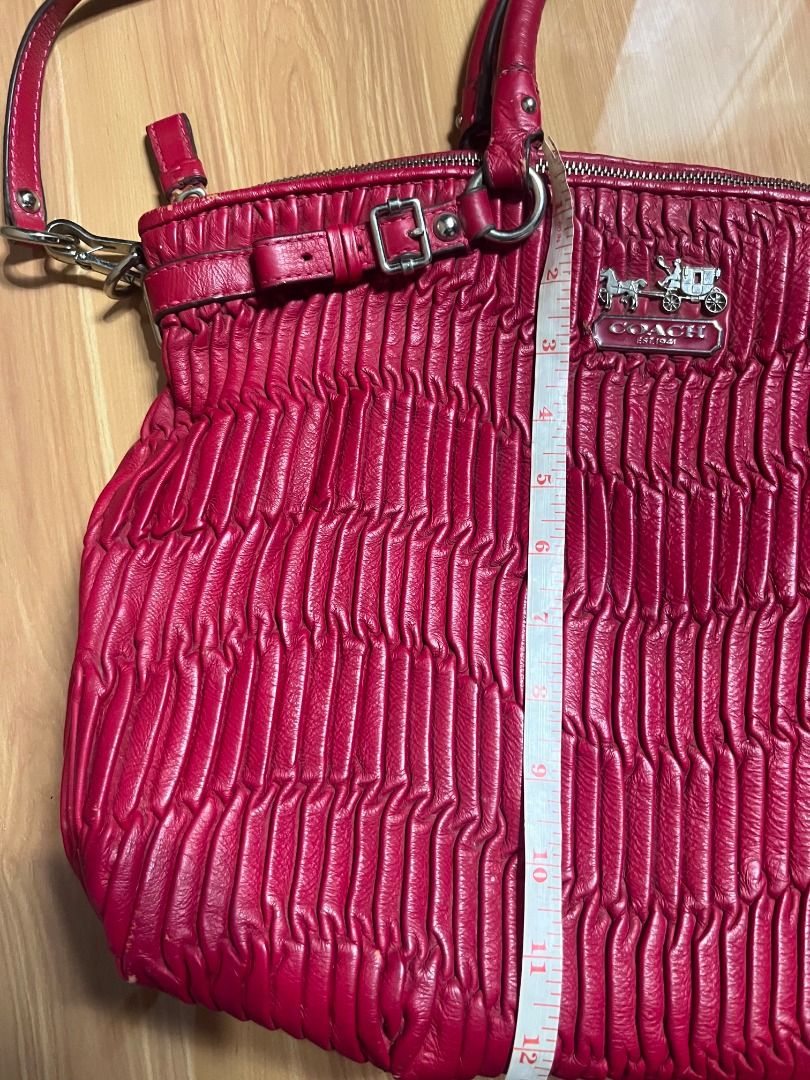 Coach Madison Satchel Red (Category: Shoulder Bags) located in Manila. Submitted by senggggg. (Listing ID 1470820081, Image 2). Description: good condition working zip minimal rub check detail and size.