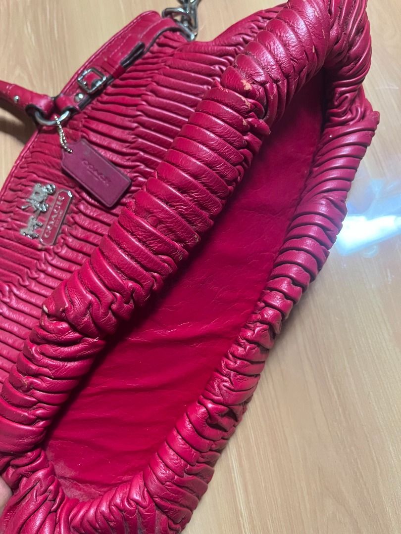 Coach Madison Satchel Red (Category: Shoulder Bags) located in Manila. Submitted by senggggg. (Listing ID 1470820081, Image 3). Description: good condition working zip minimal rub check detail and size.