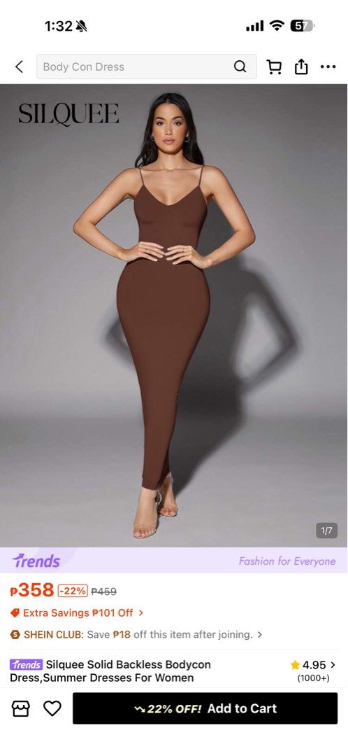 COFFEE BROWN BODYCON (Category: Dresses) located in Cavite. Submitted by prelovedbyreluv (Listing ID 1470918706, Image 2). Description: .